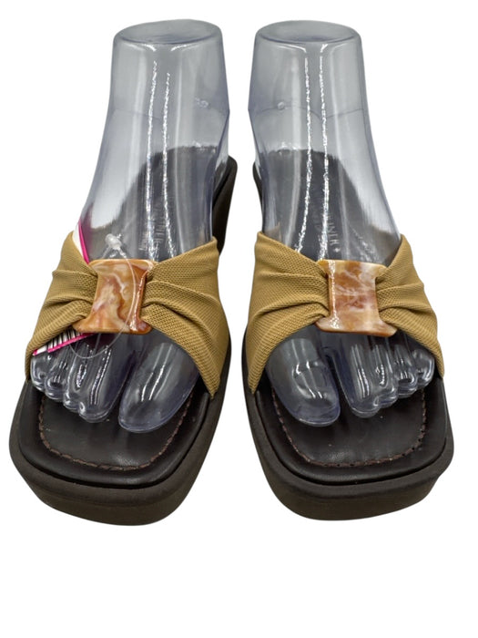 Donald J Pliner Shoe Size EST 8 Mixed Browns textile upper Mesh Slide Sandals Mixed Browns / EST 8
