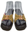 Donald J Pliner Shoe Size EST 8 Mixed Browns textile upper Mesh Slide Sandals Mixed Browns / EST 8