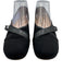 Taryn Rose Shoe Size 39 Black Textile Leather trim Buckle Low Heel Flats Black / 39