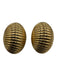 Christian Dior Gold Gold Tone Metal Ribbed Oblong Post Back Earrings Gold
