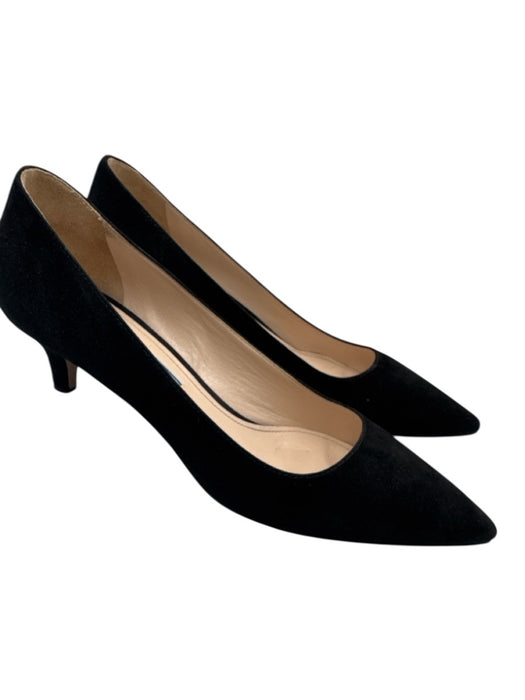 Prada Shoe Size 36.5 Black Leather Upper Suede Pointed Almond Toe Pumps Black / 36.5