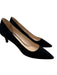 Prada Shoe Size 36.5 Black Leather Upper Suede Pointed Almond Toe Pumps Black / 36.5