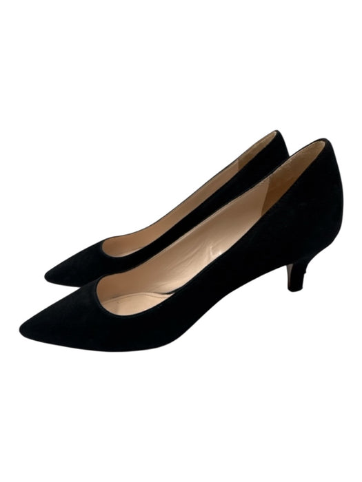 Prada Shoe Size 36.5 Black Leather Upper Suede Pointed Almond Toe Pumps Black / 36.5