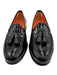 Santoni Shoe Size 36.5 Black Leather Upper Patent Tassel Detail Slip On Loafers Black / 36.5
