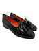 Santoni Shoe Size 36.5 Black Leather Upper Patent Tassel Detail Slip On Loafers Black / 36.5