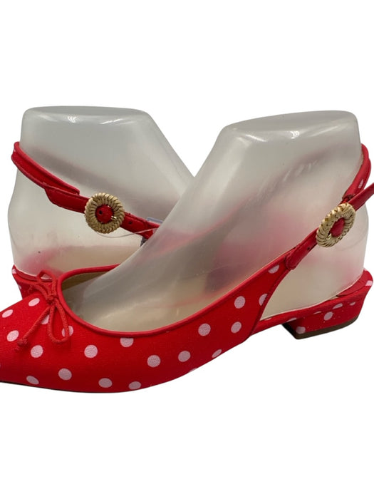 Kate Spade Shoe Size 6.5 Red & Pink textile upper Polka Dots Slingbacks Red & Pink / 6.5