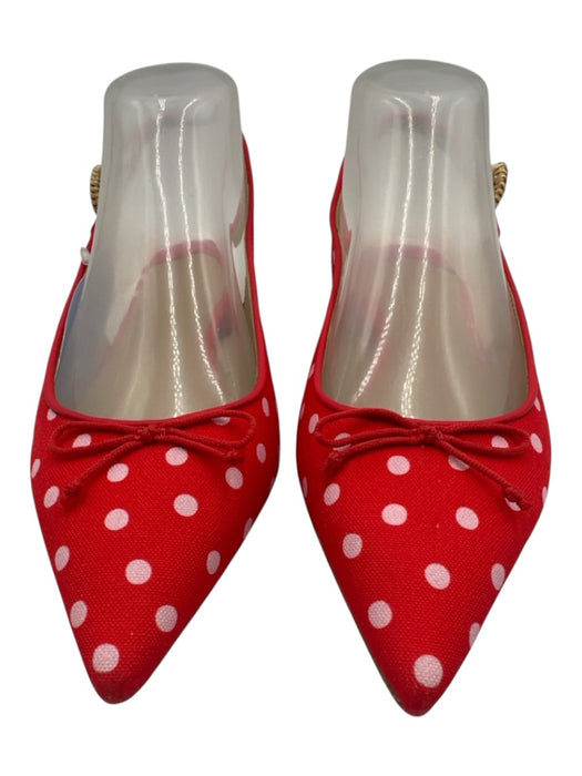 Kate Spade Shoe Size 6.5 Red & Pink textile upper Polka Dots Slingbacks Red & Pink / 6.5