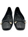 Jimmy Choo Shoe Size 36.5 Black Leather Upper Bow detail Round Square Toe Flats Black / 36.5