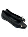 Jimmy Choo Shoe Size 36.5 Black Leather Upper Bow detail Round Square Toe Flats Black / 36.5