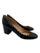 Chloe Shoe Size 36.5 Black Leather Upper Scalloped Edge Rounded Toe Pumps Black / 36.5