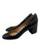 Chloe Shoe Size 36.5 Black Leather Upper Scalloped Edge Rounded Toe Pumps Black / 36.5