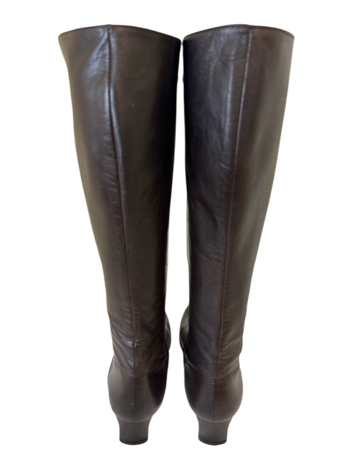 Cole Haan Shoe Size 8.5 Dark Brown Leather Round Toe Block Heel Knee High Boots Dark Brown / 8.5