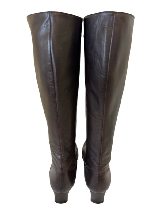 Cole Haan Shoe Size 8.5 Dark Brown Leather Round Toe Block Heel Knee High Boots Dark Brown / 8.5