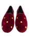 Jon Josef Shoe Size 6.5 Red Gray & Blue Velvet Embroidered Star Flat Loafers Red Gray & Blue / 6.5