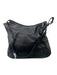 Genny Black Leather Shoulder Bag Gold Hardware Top Zip Tote Bag Black / L