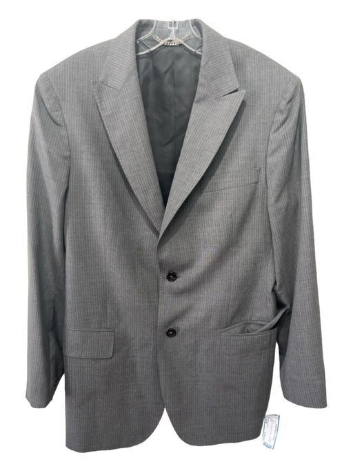 Burberry London Grey Wool Striped 2 Button Men's Blazer Est 40