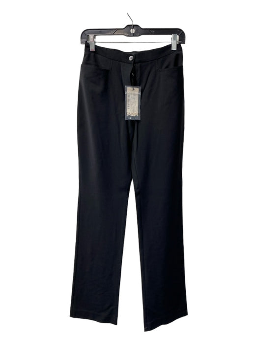 Gucci Size 40 Black Wool 2 Buttons Straight Leg Front Pocket Collared Pants Set Black / 40