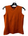 Gucci Size Medium Burnt Orange Silk Sleeveless V Neck Knit Shell Top Burnt Orange / Medium