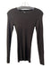 Gucci Size Small Chocolate Lana Wool Round Neck Long Sleeve Ribbed Top Chocolate / Small