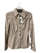 Gucci Size 40 Light Tan Cotton Blend Button Down Long Sleeve Striped Top Light Tan / 40