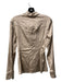 Gucci Size 40 Champagne Silk Button Down Collared Long Sleeve Top Champagne / 40