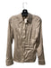 Gucci Size 40 Champagne Silk Button Down Collared Long Sleeve Top Champagne / 40