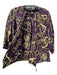 Gucci Size 40 Eggplant & Gold Silk 3/4 Sleeve All Over Print Wrap Top Eggplant & Gold / 40