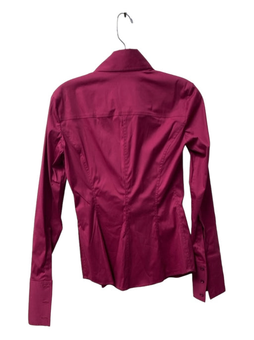 Gucci Size 40 Cranberry Cotton Blend Button Down Long Sleeve Collared Fitted Top Cranberry / 40