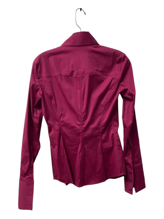 Gucci Size 40 Cranberry Cotton Blend Button Down Long Sleeve Collared Fitted Top Cranberry / 40