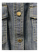 Gucci Size 42 Mid dark wash Cotton Snap Button Gold Seam Detail Collared Top Mid dark wash / 42