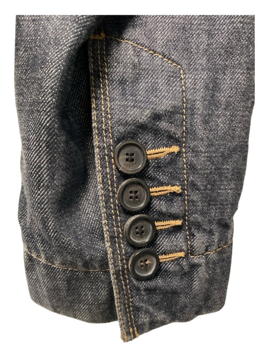 Gucci Size 40/42 Dark denim Cotton Pencil 1 Button Front Pockets Skirt Set Dark denim / 40/42