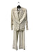 Gucci Size 40 Cream & Black Lana Wool Pin Stripe Wide Leg 2 Button Pant Set Cream & Black / 40