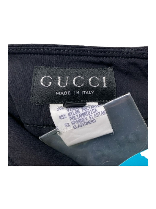 Gucci Size 40 Black Rayon Blend High Waist Straight Leg Zip Fly Pants Black / 40