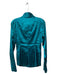 Gucci Size 42 Teal Silk Button Down Long Sleeve Collared Darted Top Teal / 42