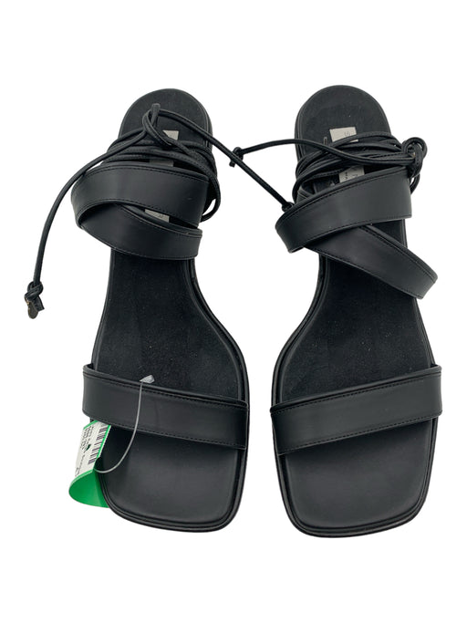 Stella McCartney Shoe Size 36.5 Black Leather Strappy Tie Ankle Square Toe Heels Black / 36.5