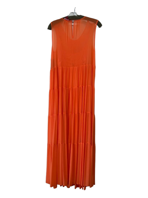 Staud Size XS Orange Nylon & Spandex Mesh Sleeveless Tiered Maxi Dress Orange / XS