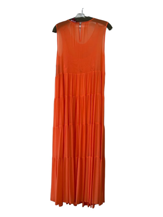 Staud Size XS Orange Nylon & Spandex Mesh Sleeveless Tiered Maxi Dress Orange / XS