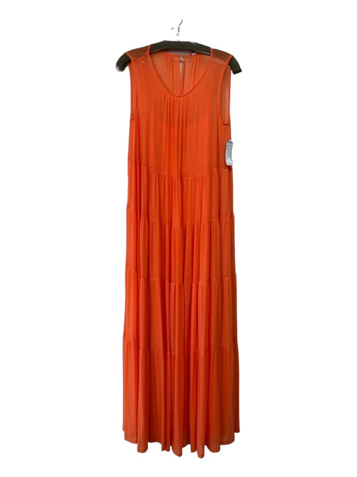 Staud Size XS Orange Nylon & Spandex Mesh Sleeveless Tiered Maxi Dress Orange / XS