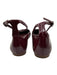 MNG Shoe Size 39 Dark Burgundy Patent Leather Ankle Strap Round Toe Flats Dark Burgundy / 39