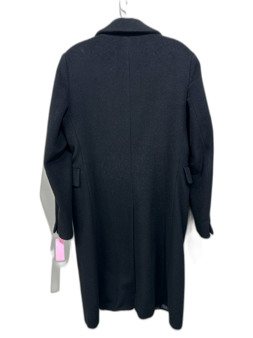 Jil Sander Size 38 Black Wool Button Up Front Pockets Lapel Overcoat Coat Black / 38