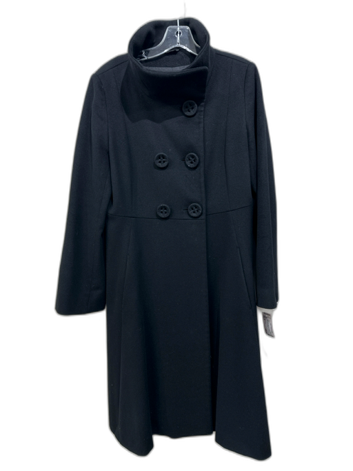 Cinzia Rocca Size M Black Wool Button Up Pockets Overcoat Coat Black / M