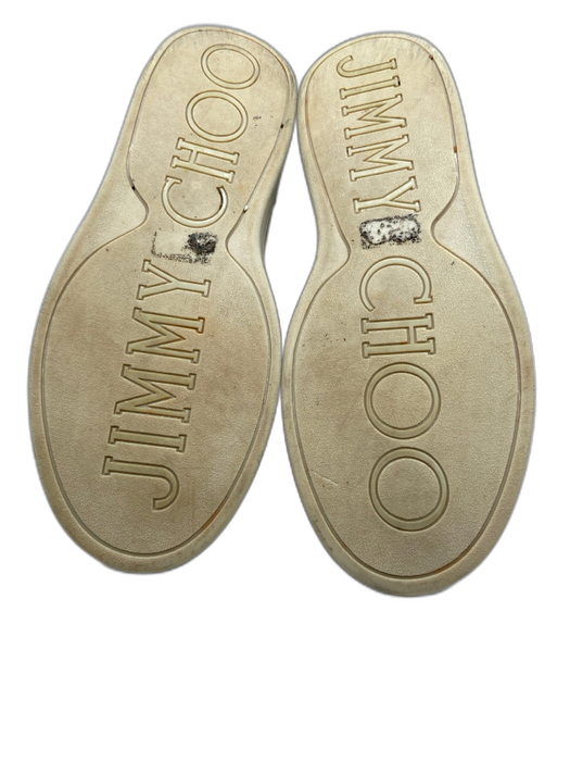 Jimmy Choo Shoe Size 41 White Synthetic & Leather Low Top Mesh Lace Up Sneakers White / 41