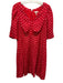 Rebecca Taylor Size 12 red & cream Silk Blend Shirred Waist ikat dot Mini Dress red & cream / 12
