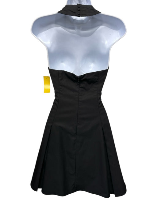 Aqua Size XS Black Polyester One Shoulder Halter Mini Dress Black / XS