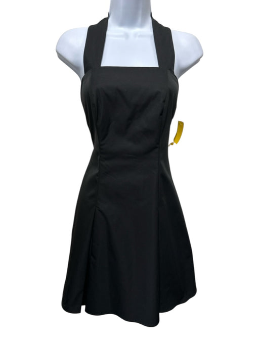 Aqua Size XS Black Polyester One Shoulder Halter Mini Dress Black / XS