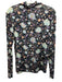 Ulla Johnson Size L Black, Blue, Multi Rayon Blend Floral Mock Neck Top Black, Blue, Multi / L
