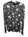 Ulla Johnson Size L Black, Blue, Multi Rayon Blend Floral Mock Neck Top Black, Blue, Multi / L