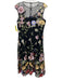 Teri Jon Size 10 Black, Green, Multi Mesh Overlay Floral Embroidery Midi Gown Black, Green, Multi / 10