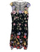 Teri Jon Size 10 Black, Green, Multi Mesh Overlay Floral Embroidery Midi Gown Black, Green, Multi / 10