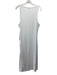 Vince Size L White Cotton Blend Sleeveless High Neck Ruched side Tank Dress White / L
